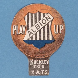 Play Up Albion, Baines Card in the Shape of a Football, 1888-89