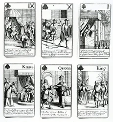 Playing Cards Depicting the Events from the Spanish Armada, 1699