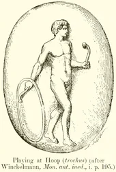 Playing at Hoop (Trochus) (after Winckelmann, Mon. ant. ined., i. p. 195)