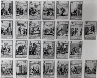 Playing cards depicting episodes from the Glorious Revolution of 1688-89, c.1689
