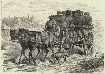 Polish Jews driving to market