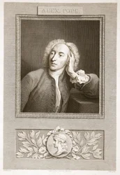 Portrait of Alexander Pope, Illustration from David Hume