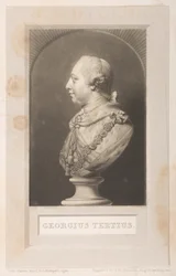 Portrait of George III from a bust, from Frederick Augusta Barnard, Bibliothecae regiae catalogus, volume I, frontispiece