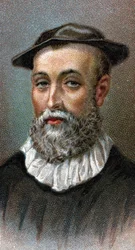 Portrait of John Knox (1514-1572). Scottish priest, leader of the Protestant Reformation in Scotland - From series Leaders of Men - Chromolithography - English School, 20th century