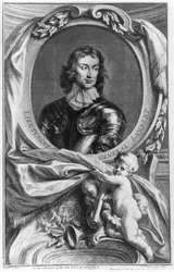 Portrait of Lieutenant General John Lambert (1619-83) engraved by Jacobus Houbraken (1698-1780)