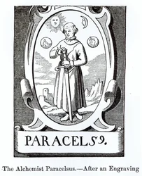 Portrait of Paracelsus (Philippus Aureolus Theophrastus), illustration from Science and Literature in the Middle Ages and the Renaissance, written and engraved by Paul Lacroix, 1878