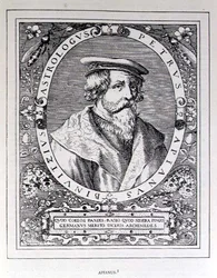 Portrait of Petrus Apianus (1501-52) from The Narrative and Critical History of America, edited by Justin Winsor, London, 1886