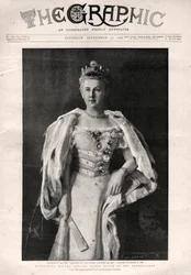 Portrait of Wilhelmina of the Netherlands (1880-1962), Queen of the Netherlands - Frontpage of newspaper 