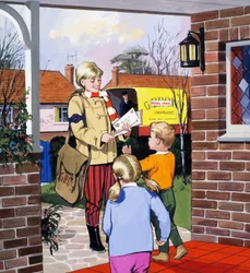 Post Girl Delivering Letters