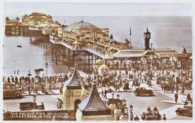 Postcard depicting the Palace Pier at Brighton (after a coloured photo)