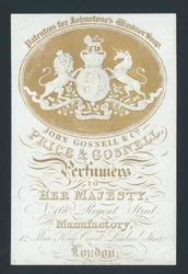 Price and Gosnell, Perfumers to Her Majesty, trade card