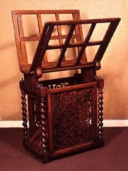 Print stand, walnut with barley-twist columns, 1850-60