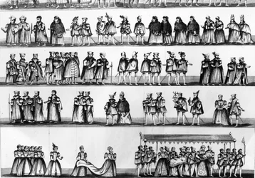 Procession at the Christening of Prince Arthur, Son of Henry VII, Engraved in 1782