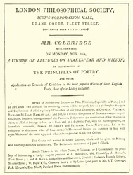 Programme of Coleridge