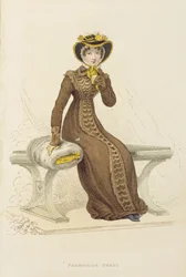 Promenade dress, fashion plate from Ackermann
