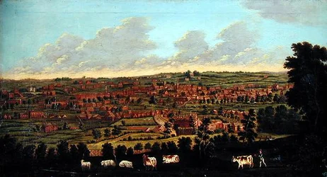 Prospect of a Town, with Cattle and Herdsmen in the Foreground