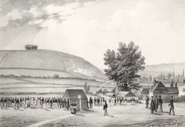 Public school boys (Charterhouse) playing football