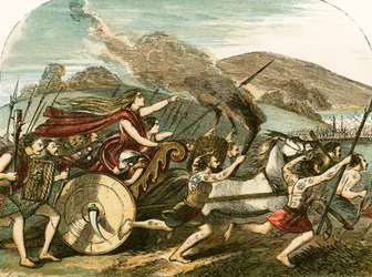 Queen Boadicea Leading the Britons Against the Romans
