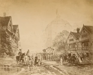 Queen Elizabeth visiting the Globe Theatre