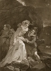 Queen Mary Escaping from Loch Leven Castle, Illustration from David Hume