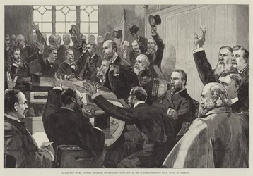 Re-Election of Mr. Parnell as Leader of the Irish Party, 25 November 1890, in Committee Room No. 15, House of Commons