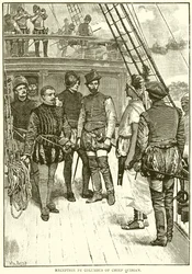Reception by Columbus of Chief Quibian