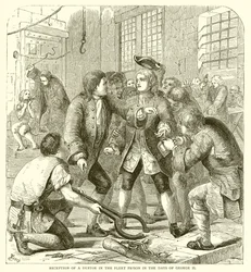 Reception of a Debtor in the Fleet Prison in the Days of George II