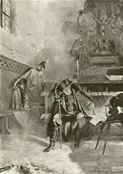 Repulsed at Torgau - Frederick Waiting for Morning (engraving)