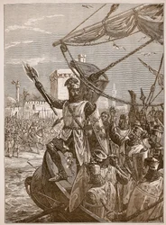 Richard landing at Jaffa (Illustration from Cassell