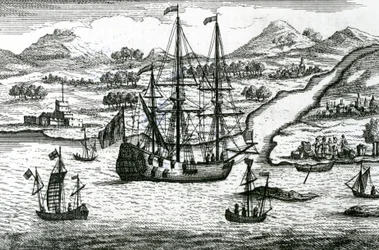 Robinson Crusoe Escaping Cambodia Enters a Port in the North Part of China