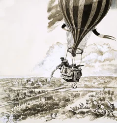 Rolier and Bezier Sent with a Message by Balloon During World War I