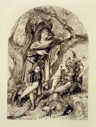 Rosalind and Touchstone, Act III Scene 2, in As You Like It, by William Shakespeare