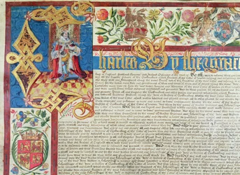 Royal Charter for the Company of Clothmakers in the Reign of Charles II (detail)