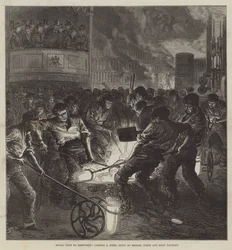 Royal Visit to Sheffield, casting a Steel Ingot at Messers Firth and Sons