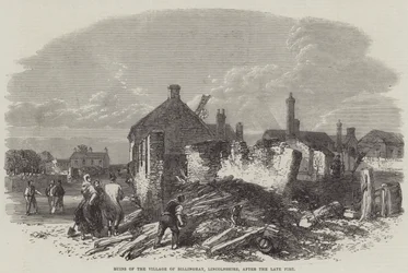 Ruins of the Village of Billinghay, Lincolnshire, after the late Fire
