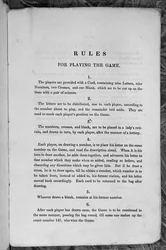 Rules for Playing the Game of the Star-Spangled Banner or Emigrants to the United States, c.1840