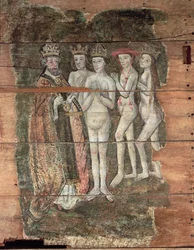Saint Peter Receiving the Nobility, from the Wenhaston Doom, c.1500-20
