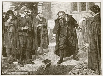 Scene at the funeral of Chillingworth, illustration from Cassell