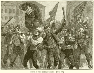 Scene in the Belfast Riots