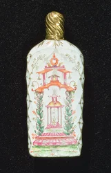 Scent bottle decorated with a pagoda