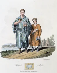 Schoolboy and his master - in 