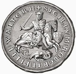 Seal of Robert Fitzwalter, from A Short History of the English People by J. R. Green, published 1893