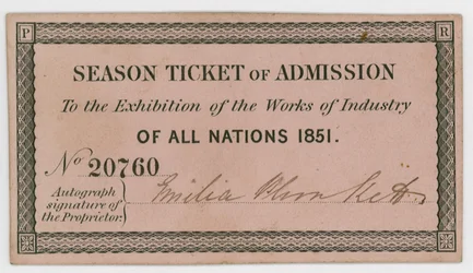 Season Ticket for Admission to the Great Exhibition of 1851