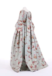 Side view of a sack back dress, 1760s