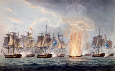 Sir Graham Moores Action off Cape St. Mary, October 5th 1804, from The Naval Chronology of Great Britain, by J. Ralfe