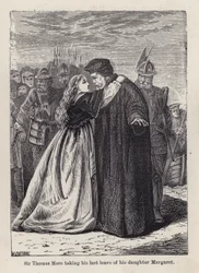 Sir Thomas More taking his last leave of his daughter Margaret Roper (engraving)