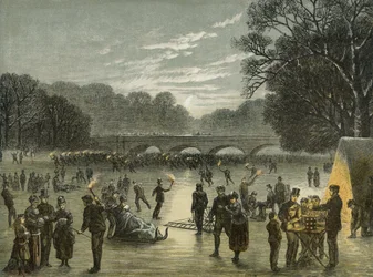 Skating in Hyde Park, London, c. 1850