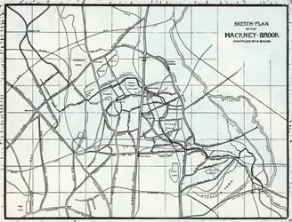 Sketch Plan of the Hackney Brook, compiled by E. Bolus