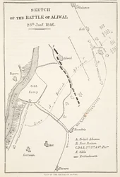 Sketch of the Battle of Aliwal, 28th January 1846, from Cassell