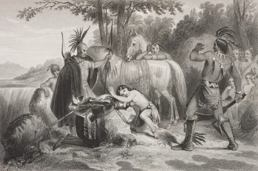 Smith rescued by Pocahontas, from 